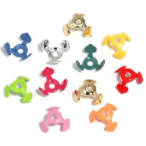 Colorful heart bead caps spacers for DIY jewelry making crafts accessories center hole items.