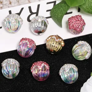 Rhinestone acrylic pumpkin beads DIY craft accessories for phone chain jewelry making