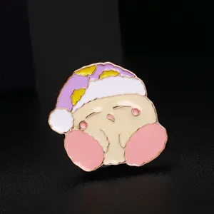 Niedlicher Cartoon-Charakter Emaillierte Anstecknadel Brosche, feines Metallhandwerk mit Mütze.