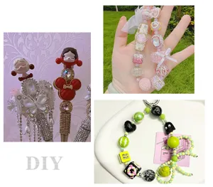 DIY lanière de perles porte-clés breloque de téléphone coloré accessoires faits à la main