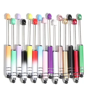 DIY colorful gradient stylus pen dual use touch screen beading ballpoint pens wholesale