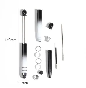 DIY multi-functional stylus beadable pen detail view showing disassembled parts and dimensions.