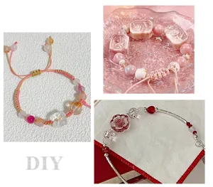 Cuentas de vidrio coloridas y dijes de flores accesorios de pulsera DIY al por mayor.