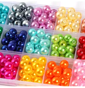 Kleurrijke ABS imitatie parel kralen recht gat DIY sieraden knutsel accessoires.