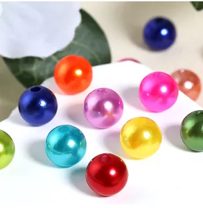 Kleurrijke ABS imitatieparels met rechte gaten, ideaal voor DIY sieraden maken accessoires.