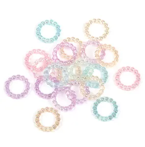 Cuentas de círculo de burbujas acrílicas transparentes coloridas accesorios de manualidades DIY.