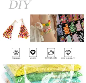 Πολύχρωμες γυάλινες χάντρες για DIY κοσμήματα, μικρές χάντρες 3mm για βραχιόλια και χειροτεχνίες.