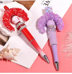 Crystal crescent moon ballpoint pen, sparkly rhinestone decorative gel pen for daily writing.