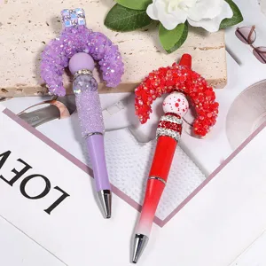 DIY crystal beaded ballpoint pens with sparkling rhinestones, gorgeous handmade stationery.