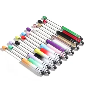 DIY beadable stylus pen multi-color gradient touch ballpoint pen for creative craft supplies