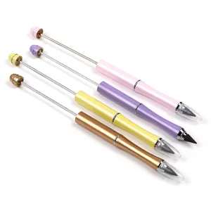 DIY metalen kralen eeuwige potlood inktloze grafietpen set met kleurrijke metalen body.