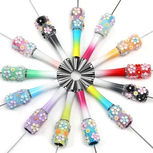 Penne per pittura a diamante con strass colorati e manico di fiori set di strumenti fai da te