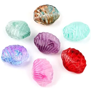 Colorful transparent glass shell beads DIY jewelry accessories handmade bracelet spacer beads