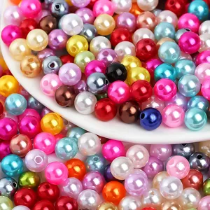 Kleurrijke ABS imitatie parel kralen voor DIY sieraden maken, losse knutsel kralen.