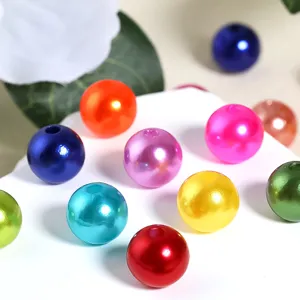 Kleurrijke ABS imitatie parel kralen met recht gat voor DIY sieraden maken en accessoires.