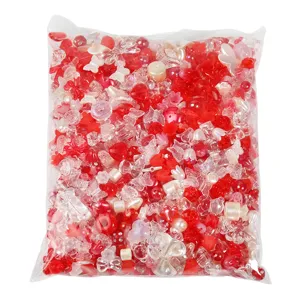 Mixed acrylic beads material pack DIY phone chain charms red bow heart loose craft supplies