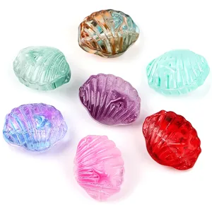 Colorful 3D double-sided starfish glass beads for DIY bracelet jewelry making and spacer charms.