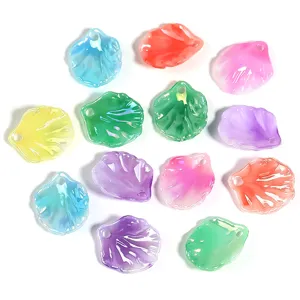 Cuentas de pétalos acrílicos coloridos dijes sueltos para hacer joyas y accesorios de bricolaje