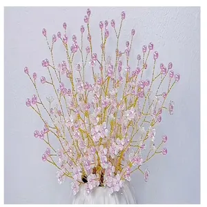 Rama de flores de perlas hecha a mano DIY cuentas decoración floral elegante detalle