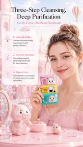 KORMESIC 3-step blackhead purification nose mask kit with instructional steps and usage
