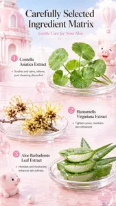 Detailed overview of skincare ingredients including Centella, Witch Hazel, and Aloe Vera