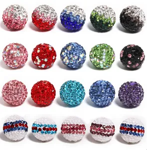 16mm Shamballa clay rhinestone beads colorful crystal DIY spacer charms for jewelry making
