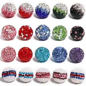 16mm Shamballa clay rhinestone beads colorful crystal spacer beads for DIY jewelry making