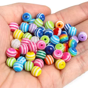 Colorful striped resin beads for DIY jewelry making bracelets and crafts crafting supplies 1000pcs