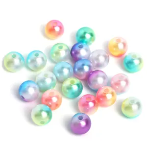 Cuentas de perlas de imitación ABS de degradado colorido para joyería DIY y accesorios artesanales
