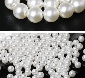 Perles en vrac imitation ABS brillant, trou droit accessoires de bijoux de perlage DIY.