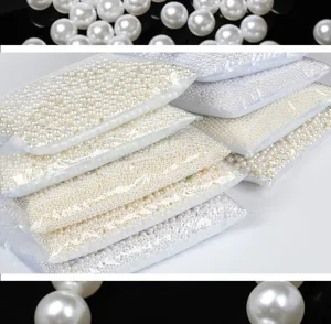 Perles en vrac imitation perle ABS, perles artisanales blanches pour bijoux DIY