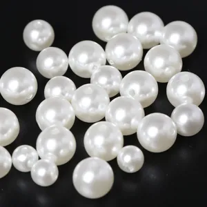 Perles Enfilées en Perle Artificielle ABS Haute Brillance Rondes Trou Droit Pour Accessoires de Fabrication de Bijoux Bricolage Collier Bracelet