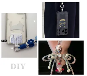Χειροποίητο λουράκι τηλεφώνου με χάντρες DIY, χαριτωμένα δημιουργικά αξεσουάρ θήκης.