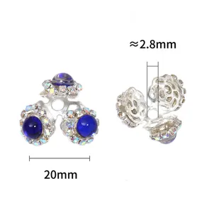Copertura per perline di strass in lega triangolo perla sirena gioielli accessorio