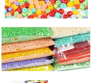 450g πολύχρωμες γυάλινες χάντρες 3mm χονδρική για DIY βραχιόλια κατασκευή κοσμημάτων