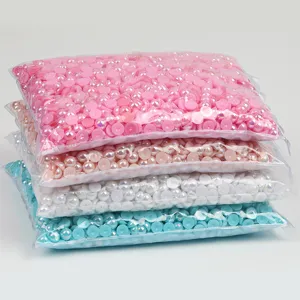Perle mezze tonde in ABS con rivestimento AB, perle piatte per accessori di gioielli fai da te.