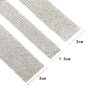 Self-adhesive rhinestone mesh ribbon crystal hot fix diamond trim DIY craft accessories.
