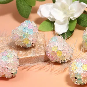 Colorate perline fiori di camelia lega ciondoli DIY per braccialetto e portachiavi