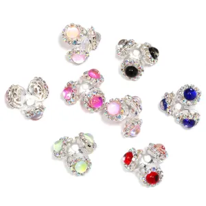 Set Di Distanziali Perle Strass Fiore Triangolo Lega Componenti Per Creazione Di Gioielli