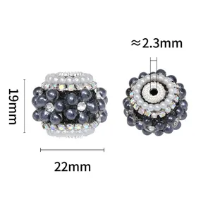 Perle de perles de strass népalaises accessoire de bijoux DIY perle en vrac 19x22mm