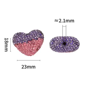 Farbverlauf Strass Herz Perle DIY Schmuck Zubehör Handyketten Anhänger Stil