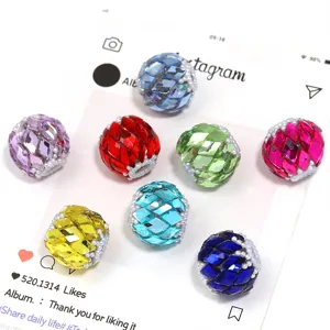 Colorful crystal rhinestone beaded spherical charms DIY phone chain jewelry accessories main