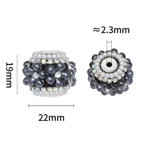 Perle fleur strass perle de culture grosse perle intercalaire pour bijoux et chaine de telephone.