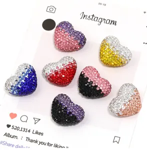 Bunte Strass Herz Perlen mit Farbverlauf DIY Schmuck Zubehör Handyketten Anhänger