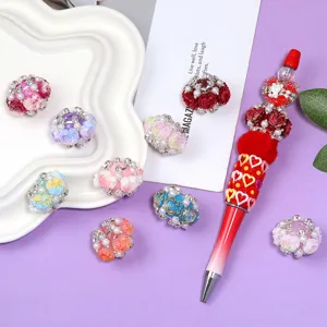 Penna per perle fai da te e set di perline in resina con rose e cuori per gioielli artigianali.
