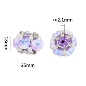 Perline in resina cuore rosa strass colorate accessori per creazione gioielli fai da te