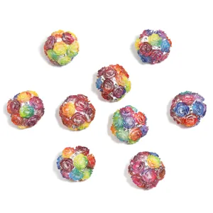 Perles de fleurs de roses en argile polymère colorées accessoires de bijoux DIY art
