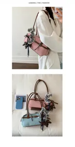 Retro vintage bowling shoulder bag for women, chic trendy underarm commuter handbag.
