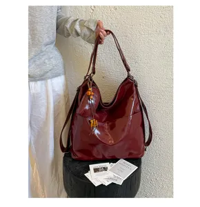 Women PU leather hobo backpack tote bag waterproof casual commuter shoulder bag stylish