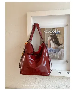 PU leather hobo shoulder bag women stylish convertible backpack casual commuter tote bag